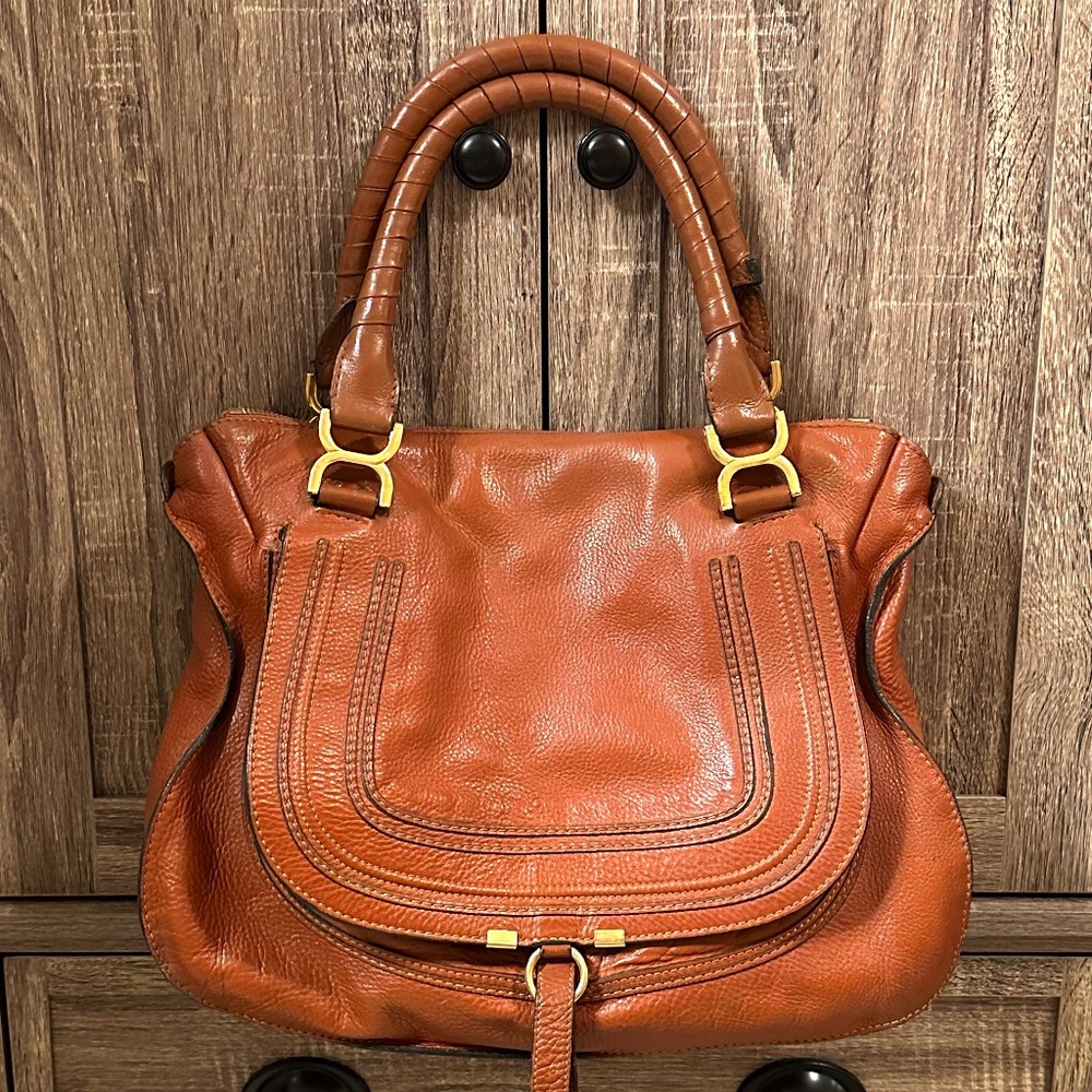 Chloe Marcie Large Bag in Tan